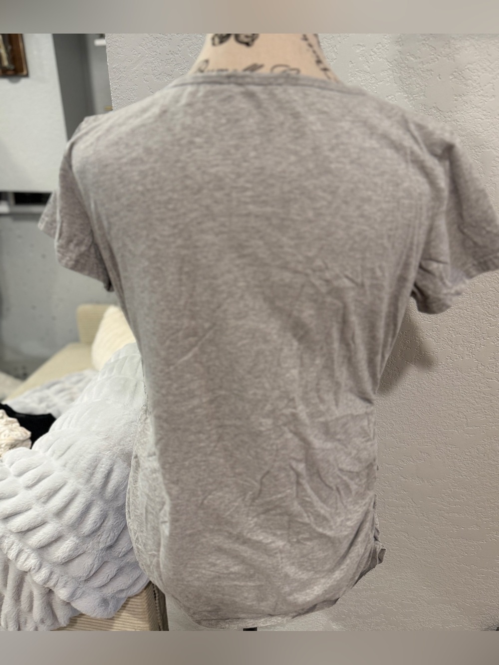 Bearsland Maternity Gray Ruched Side Tee Size Medium Stretch Pregnancy Top - Picture 5 of 7